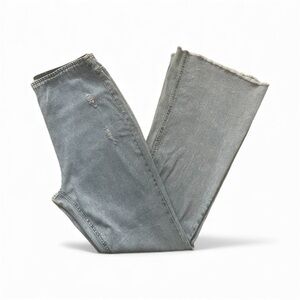 High Rise Light Blue Flared Distressed Jeans size 9